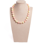 Collar chicle combinado rosa mantequilla