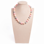 Collar chicle combinado rosa gris