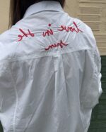 Camisa popelina bordada blanca sol - Imagen 3
