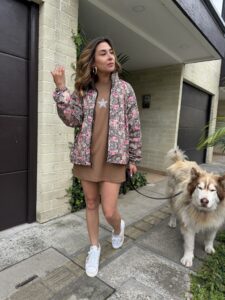Chaqueta cebras flores