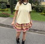Mini falda ondas seda ligera - Imagen 3