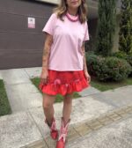 Mini falda flores seda ligera