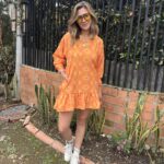 Vestido naranja soles corto
