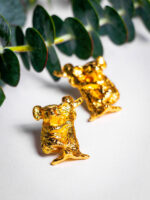 Aretas koala bronce con baño de oro 24k - Imagen 2