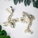 Aretas peces bronce con baño de plata