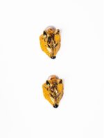 ARETAS LOBO BAÑO DE ORO 24K