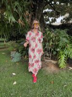 Vestido rayas palmeras